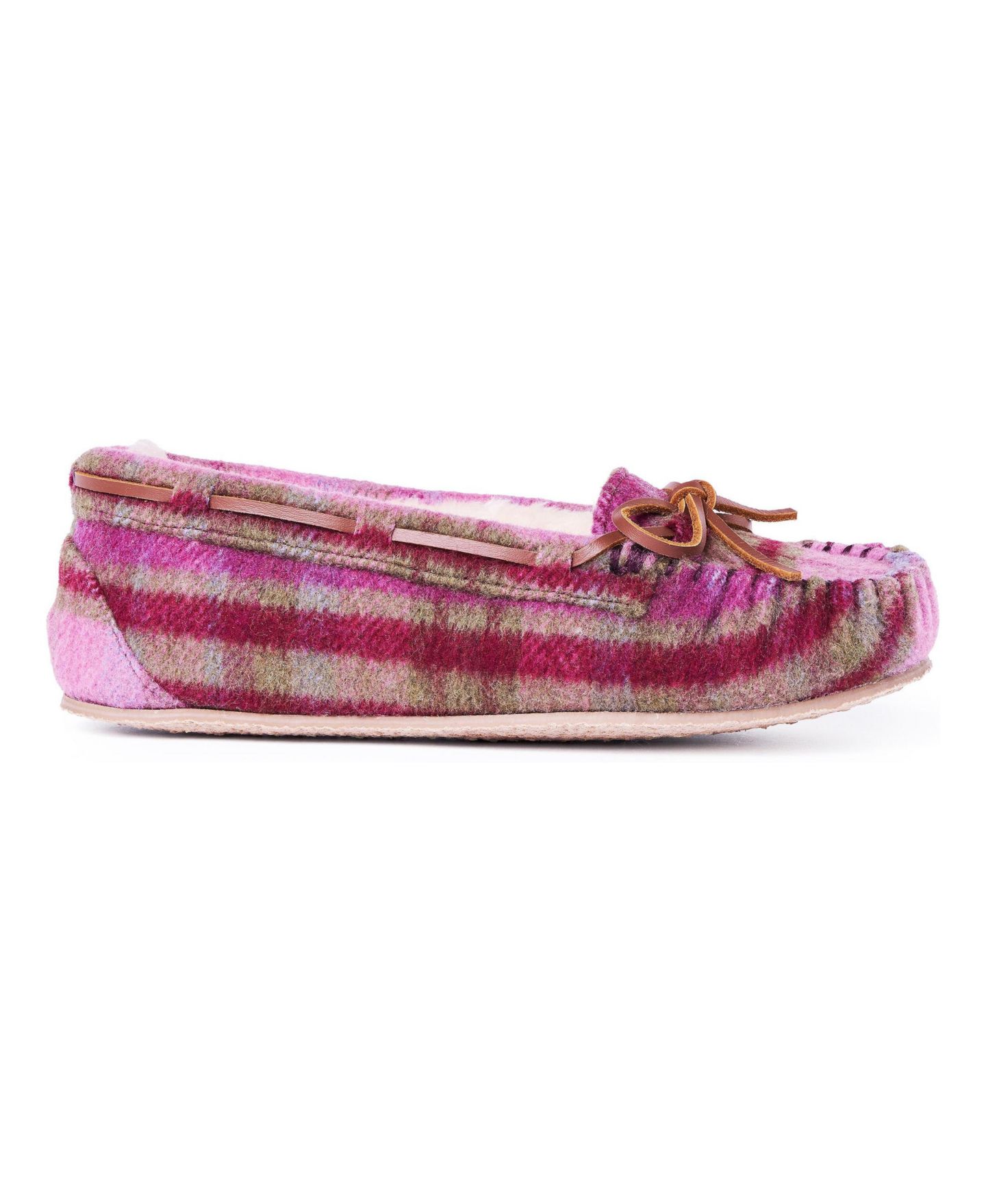 Женские тапочки Minnetonka Cally Plaid Slippers, цвет: Фиолетовый клетчатый — фото 3