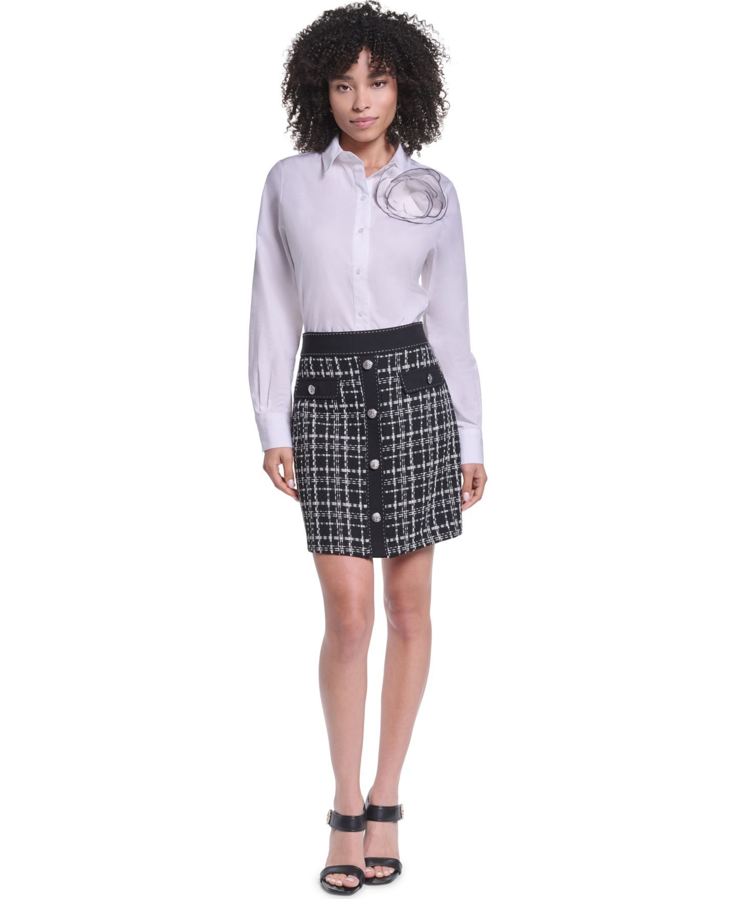 Женская юбка KARL LAGERFELD PARIS Knee-Length Pencil, цвет: Чёрный — фото 2