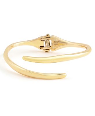 Gold Fluid Bypass Round Bangle Bracelet