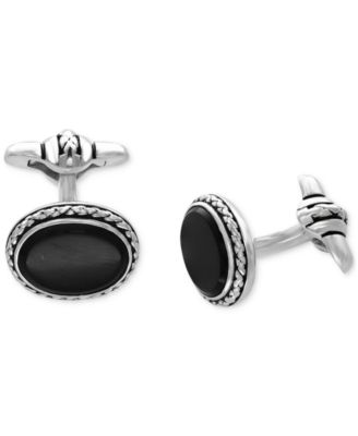 EFFY Collection - Men's Onyx (14 x 11mm) Cufflinks in Sterling Silver