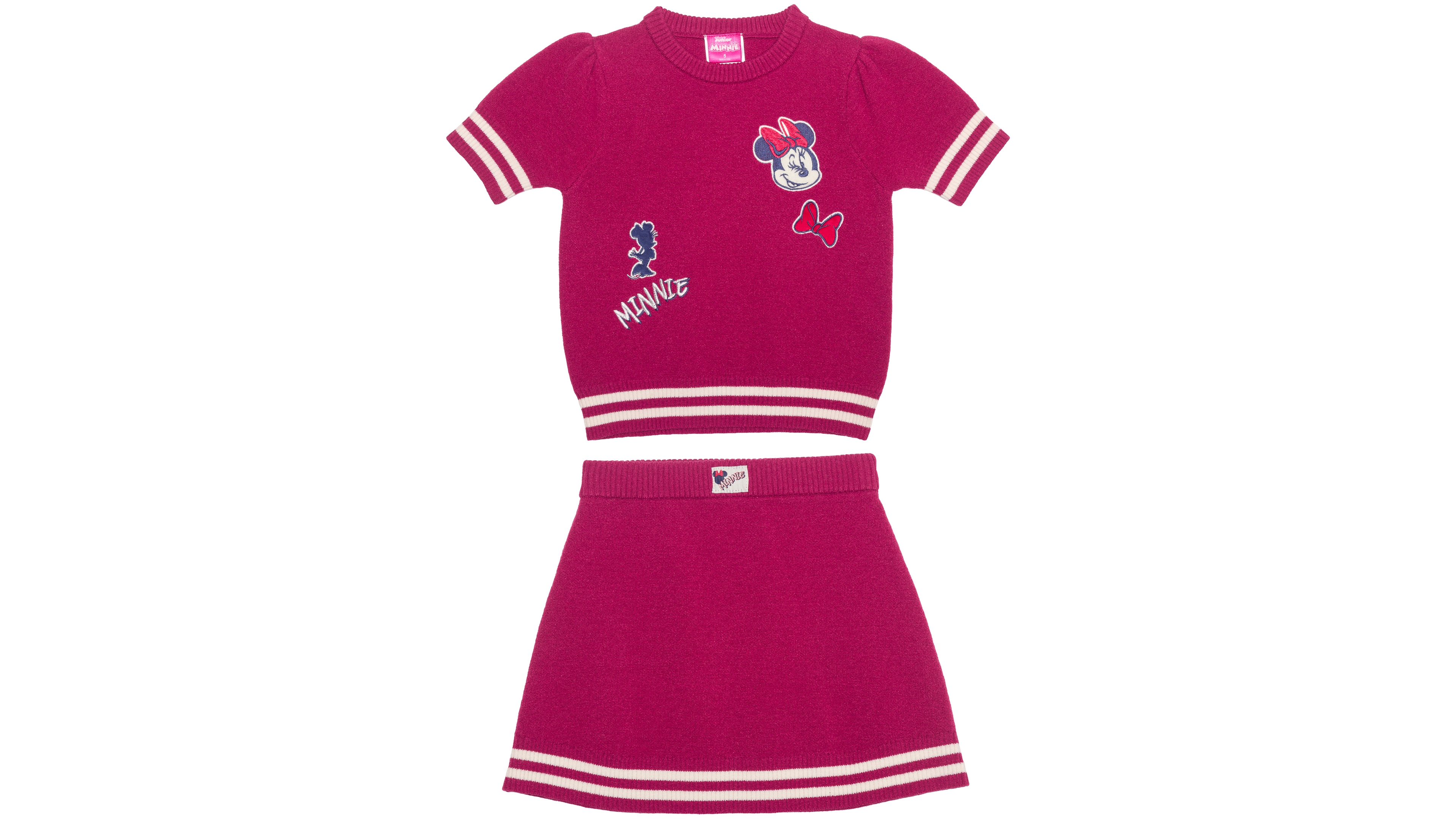 Disney Girls' 2T-6X Minnie Mouse Sweater Varsity Skirt, 2-Piece Set