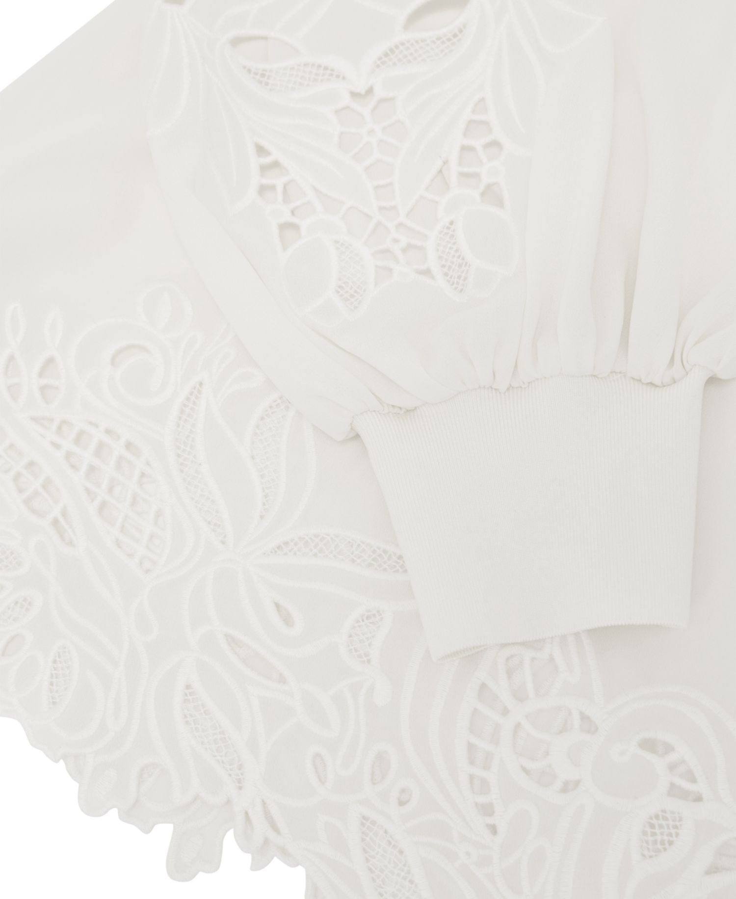 Women's Rae High-Neck 3/4-Sleeve Blouson Lace Blouse