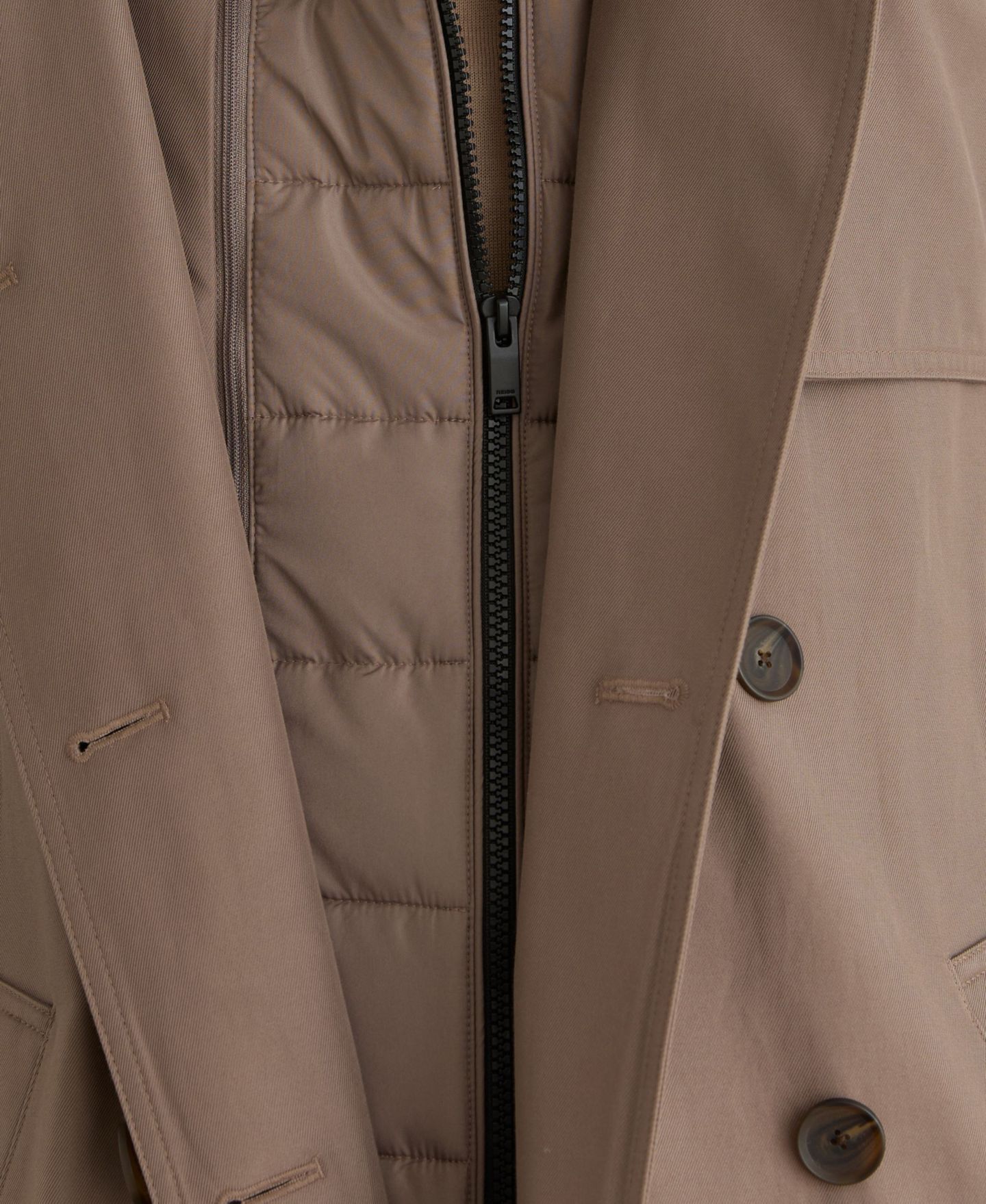 Женское пальто REISS Petite Azura Double-Breasted Hooded Gabardine Trench, цвет: Серо-коричневый — фото 4