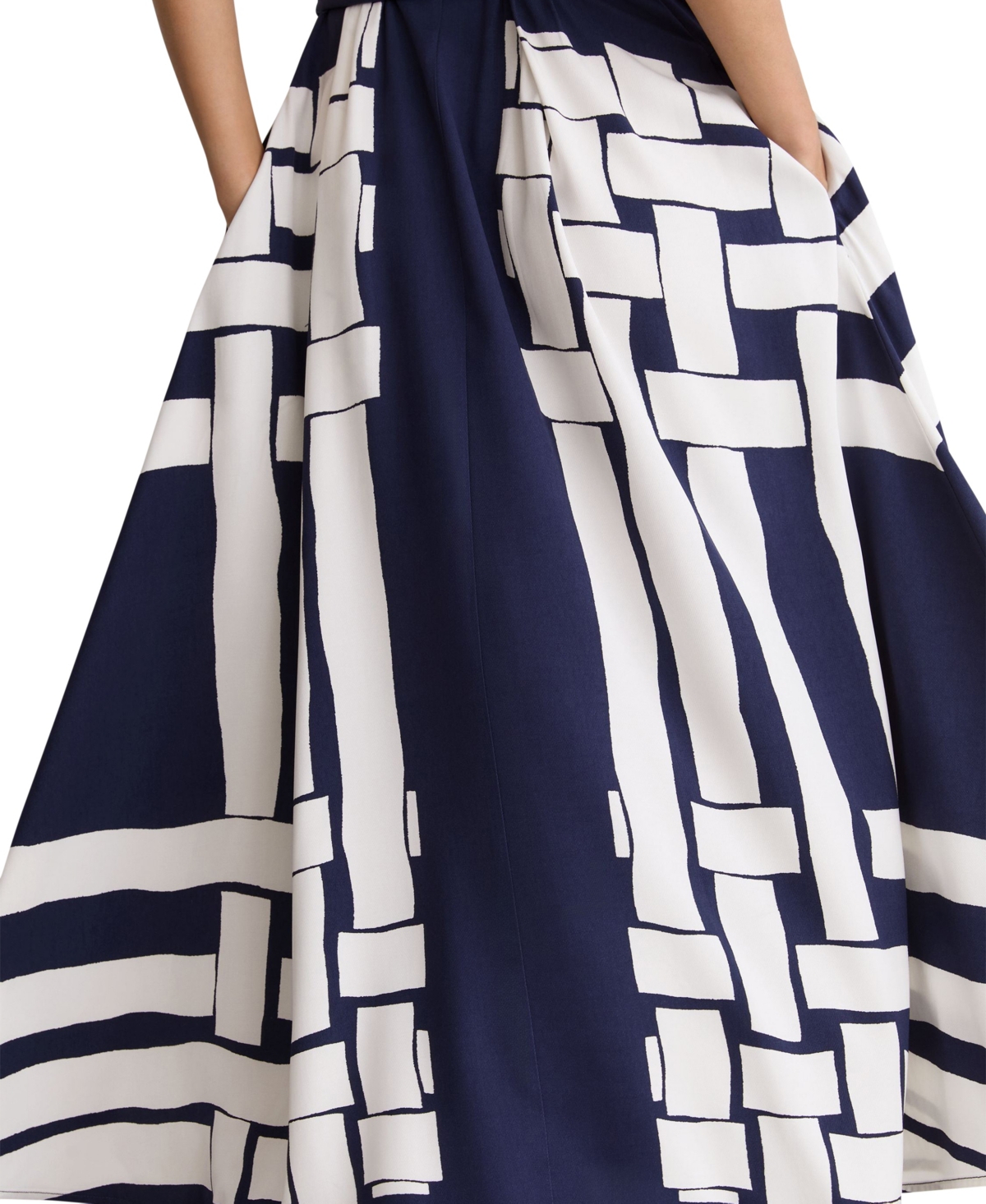 Reiss Women's Samira A-Line Short-Sleeve Scarf-Print Midi Dress