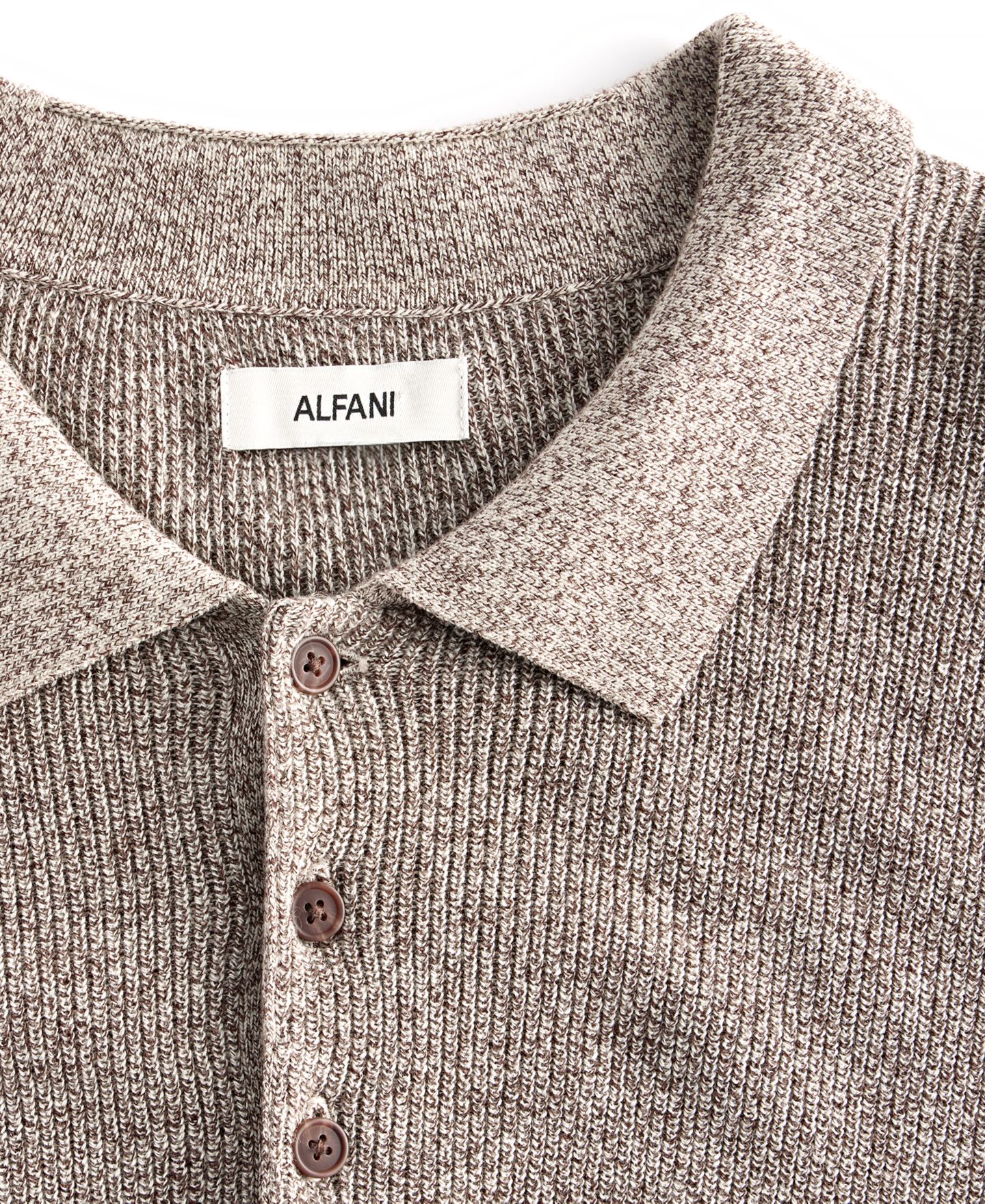Мужской свитер Alfani Polo Long-Sleeve Regular-Fit Fully-Fashioned-Sleeve, цвет: Какао — фото 4