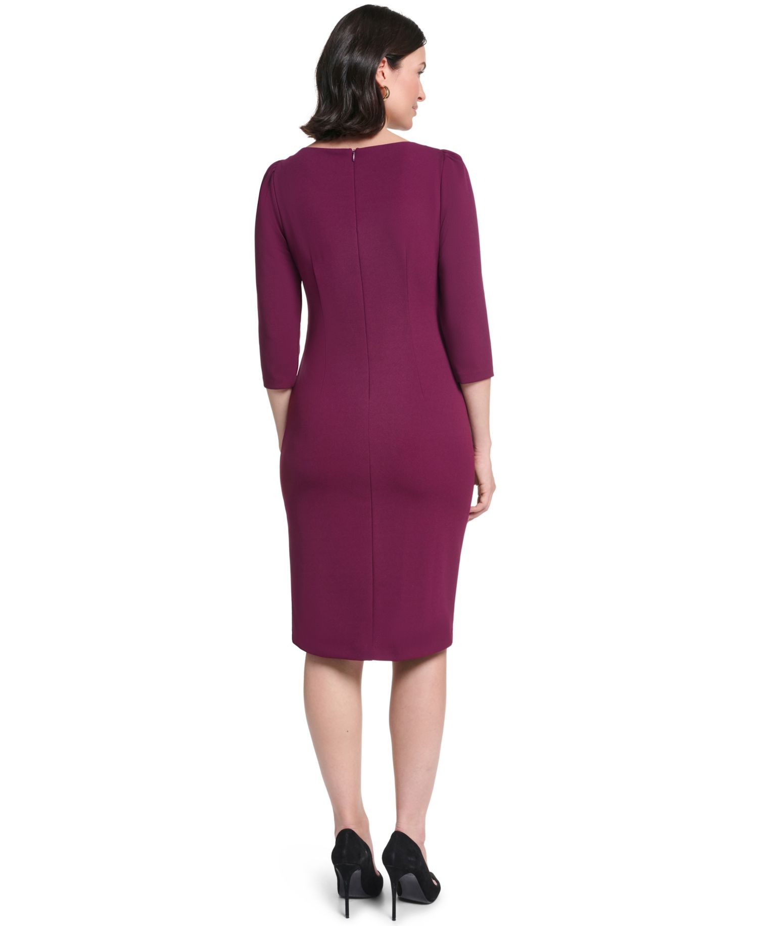 Petite Boat Neck Sheath Dress
