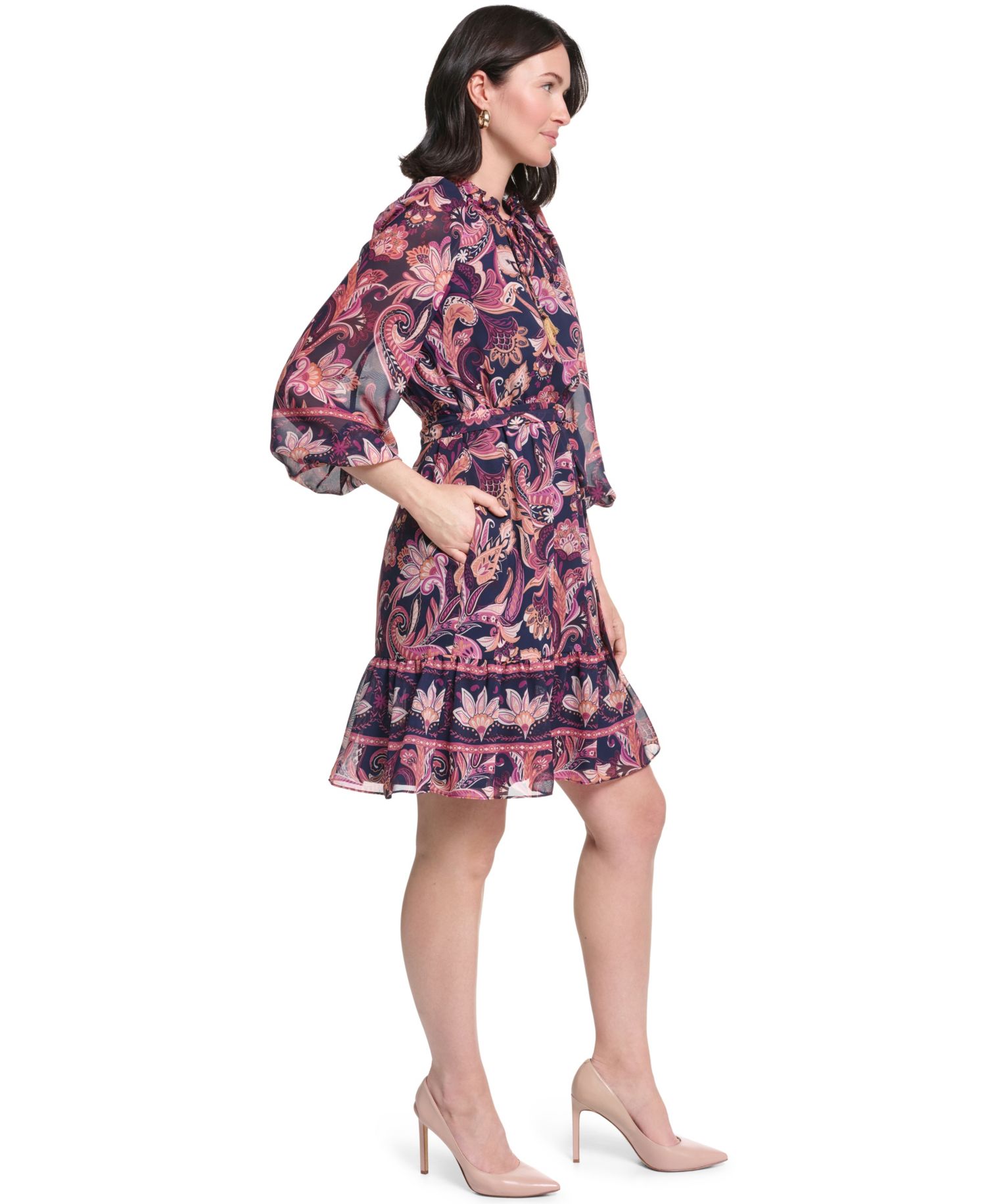 Petite Tie-Neck Dress