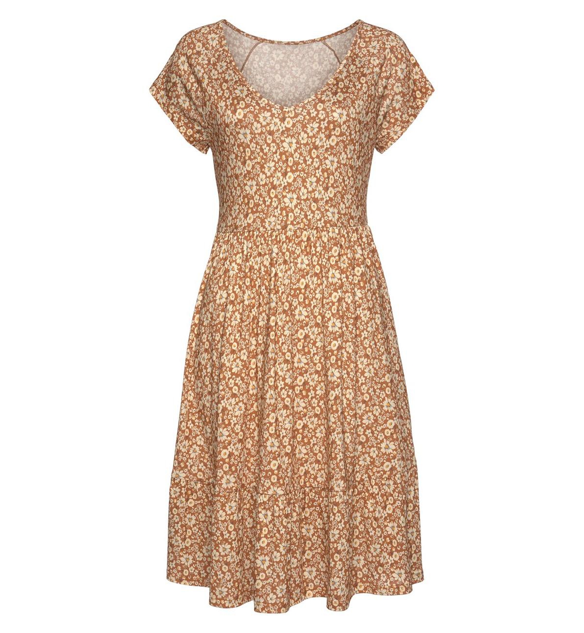 Lascana Women's V-Neck Flounce Dress