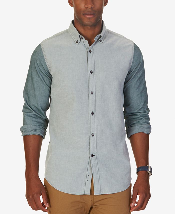 Nautica Men's Slim-Fit Colorblocked Button-Down Shirt & Reviews ...