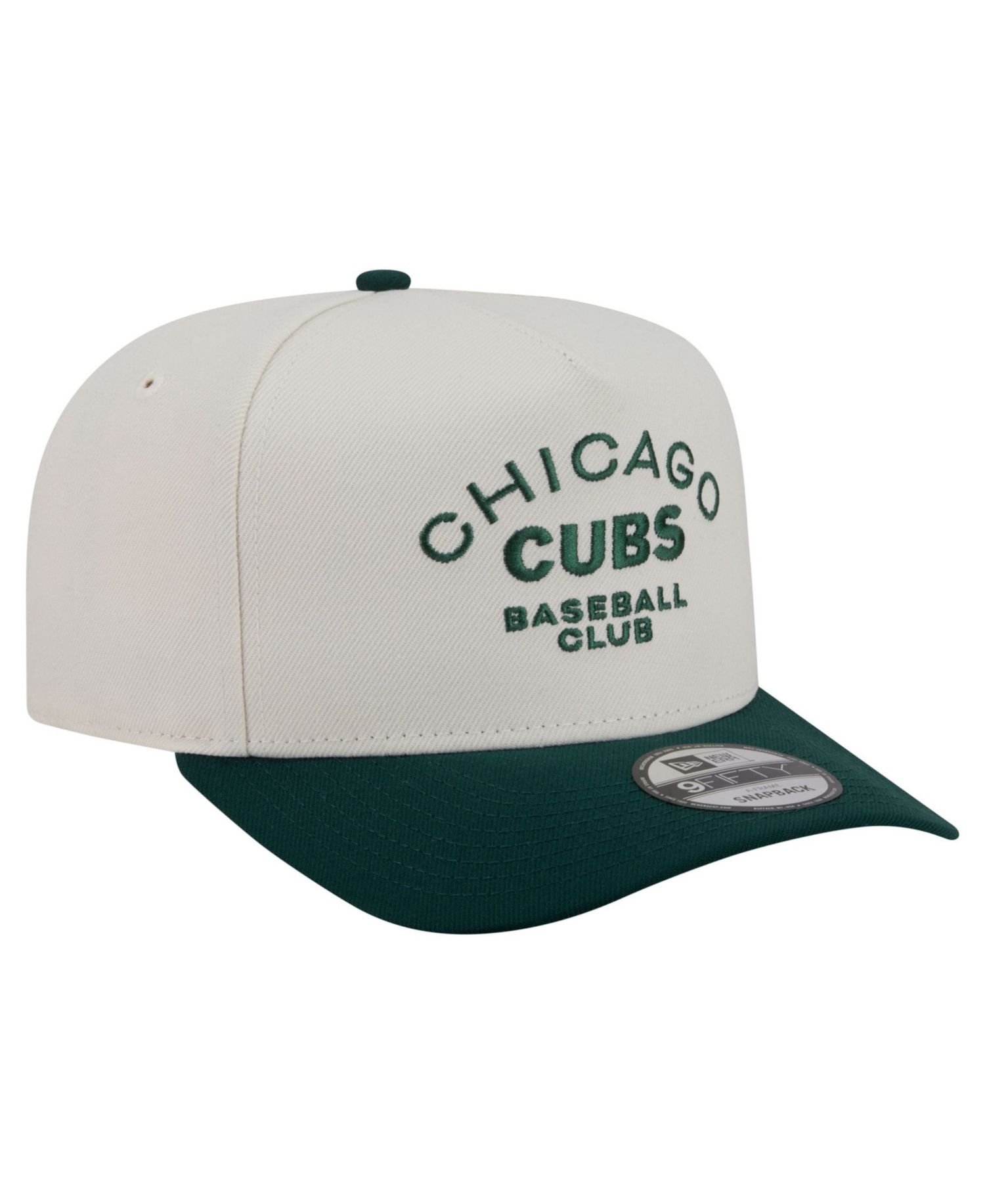 Men's Cream/Dark Green Chicago Cubs Chrome A-Frame 9FIFTY Snapback Hat