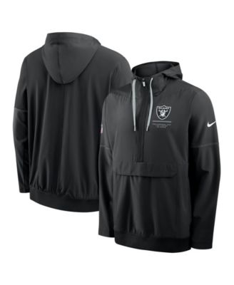 Men's Black Las Vegas Raiders Sideline Anorak Half-Zip Hoodie