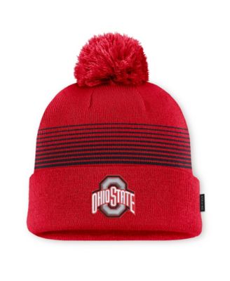 Men's and Women's Scarlet Ohio State Buckeyes 2026 On-Field Cuffed Knit Pom Hat