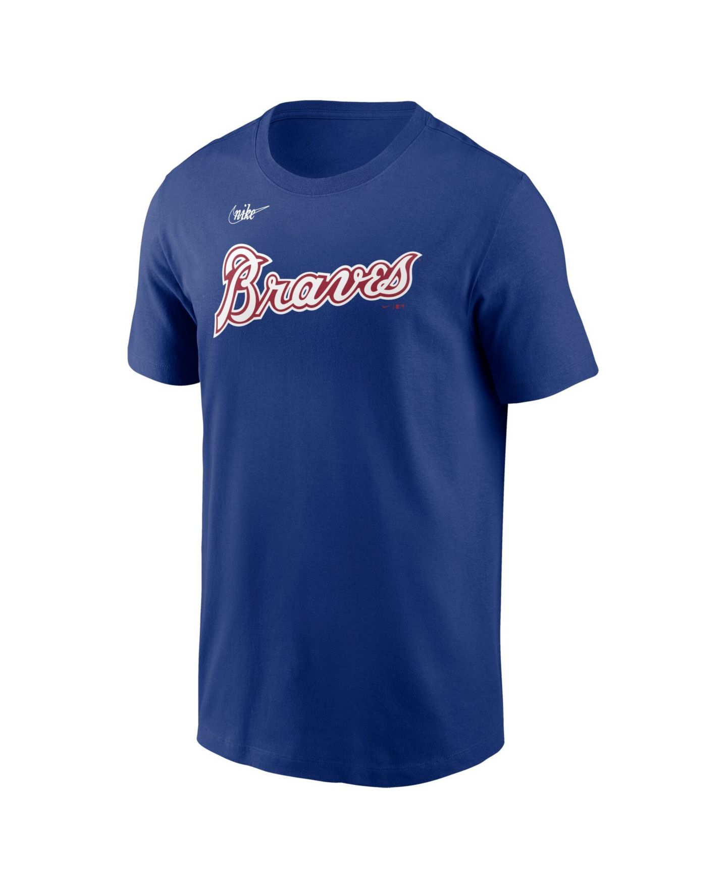 Мужская футболка Nike Royal Atlanta Braves Cooperstown Collection Wordmark — фото 2