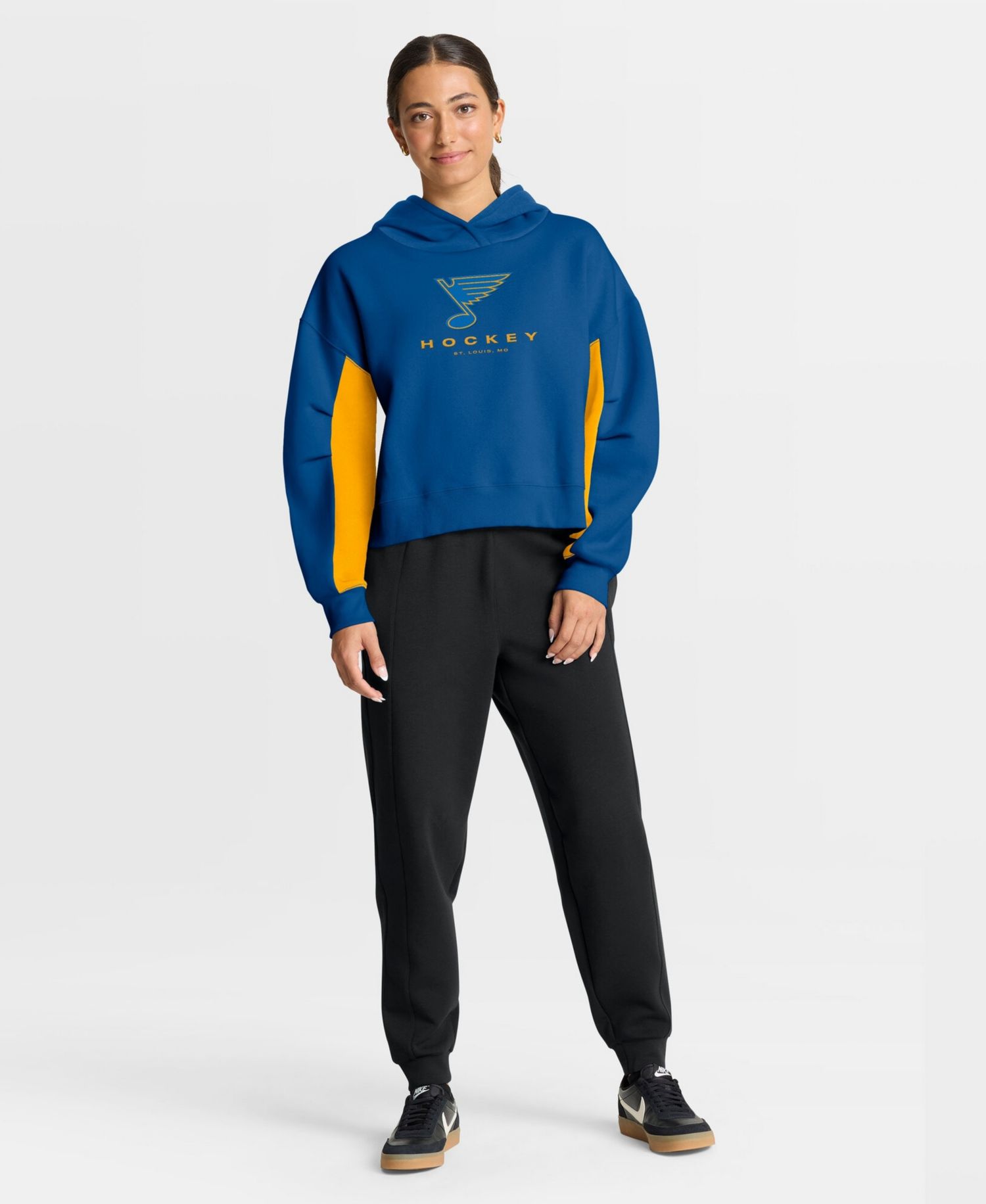 Women's Blue St. Louis Blues Back Check Boxy Hoodie
