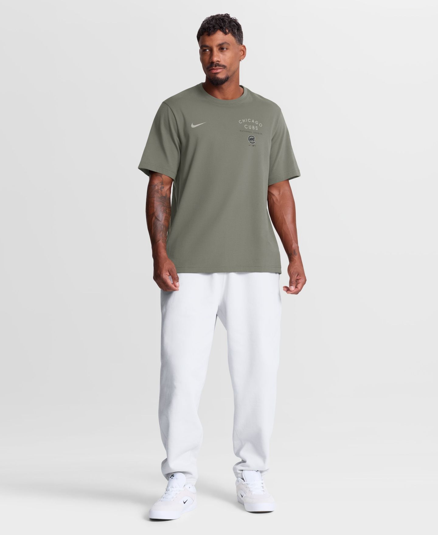 Мужская футболка Nike Olive Chicago Cubs Statement Dri-FIT Primary — фото 4