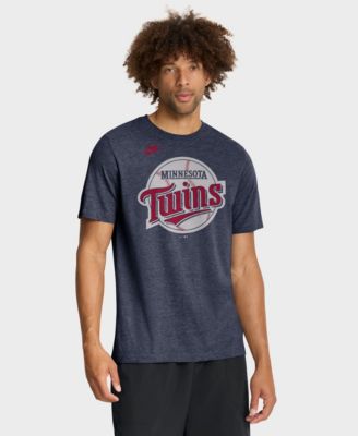 Men's Heather Navy Minnesota Twins Cooperstown Logo Tri-Blend T-Shirt