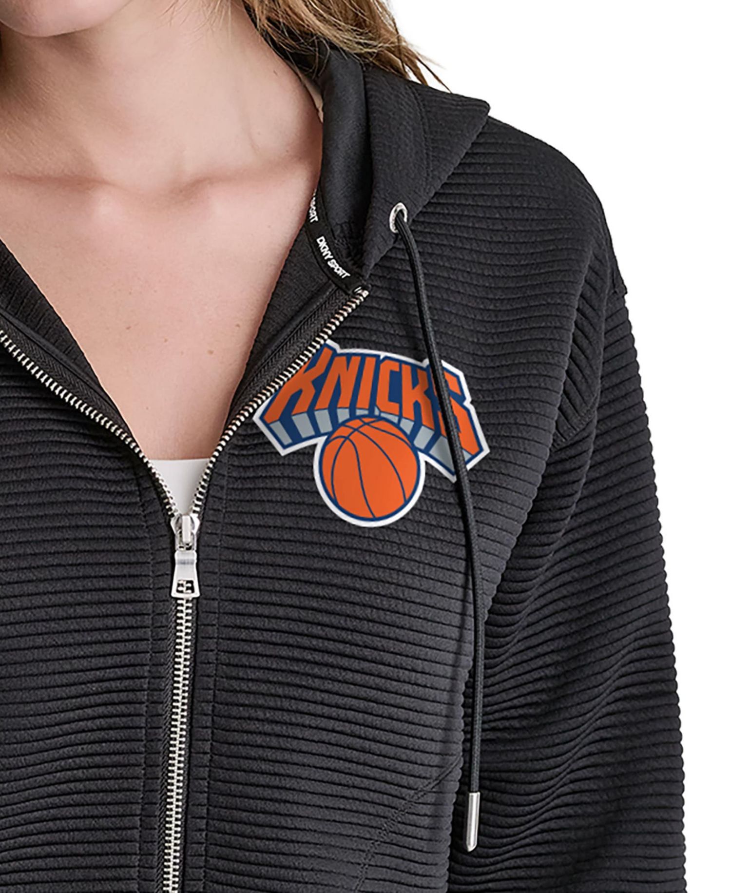 Women's Black New York Knicks Tech Ottoman Full-Zip Hoodie