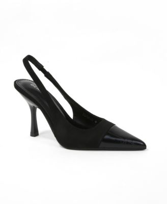 Women's Florrie Croco Toe Cap Faux Suede Slingbacks