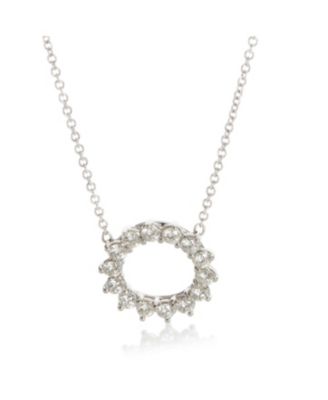 Platinum Diamond Open Circle Pendant