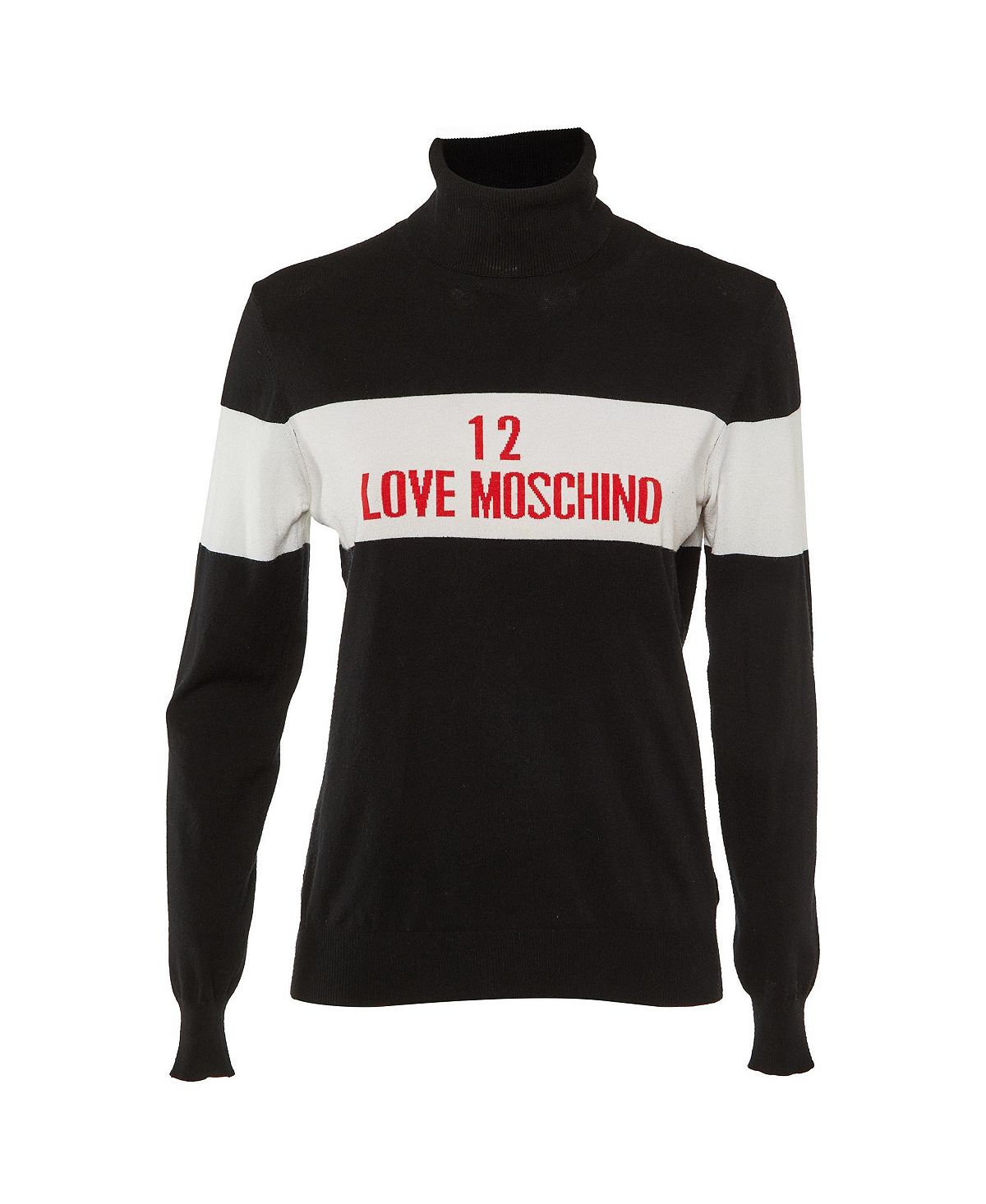 Pre-Owned Love Moschino Women's Logo Knit Turtle Neck Sweater view 1 — MAYCSS fashion products