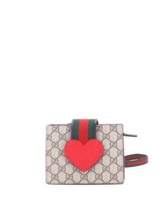 Children's Web Heart Shoulder Bag GG Coated Canvas
