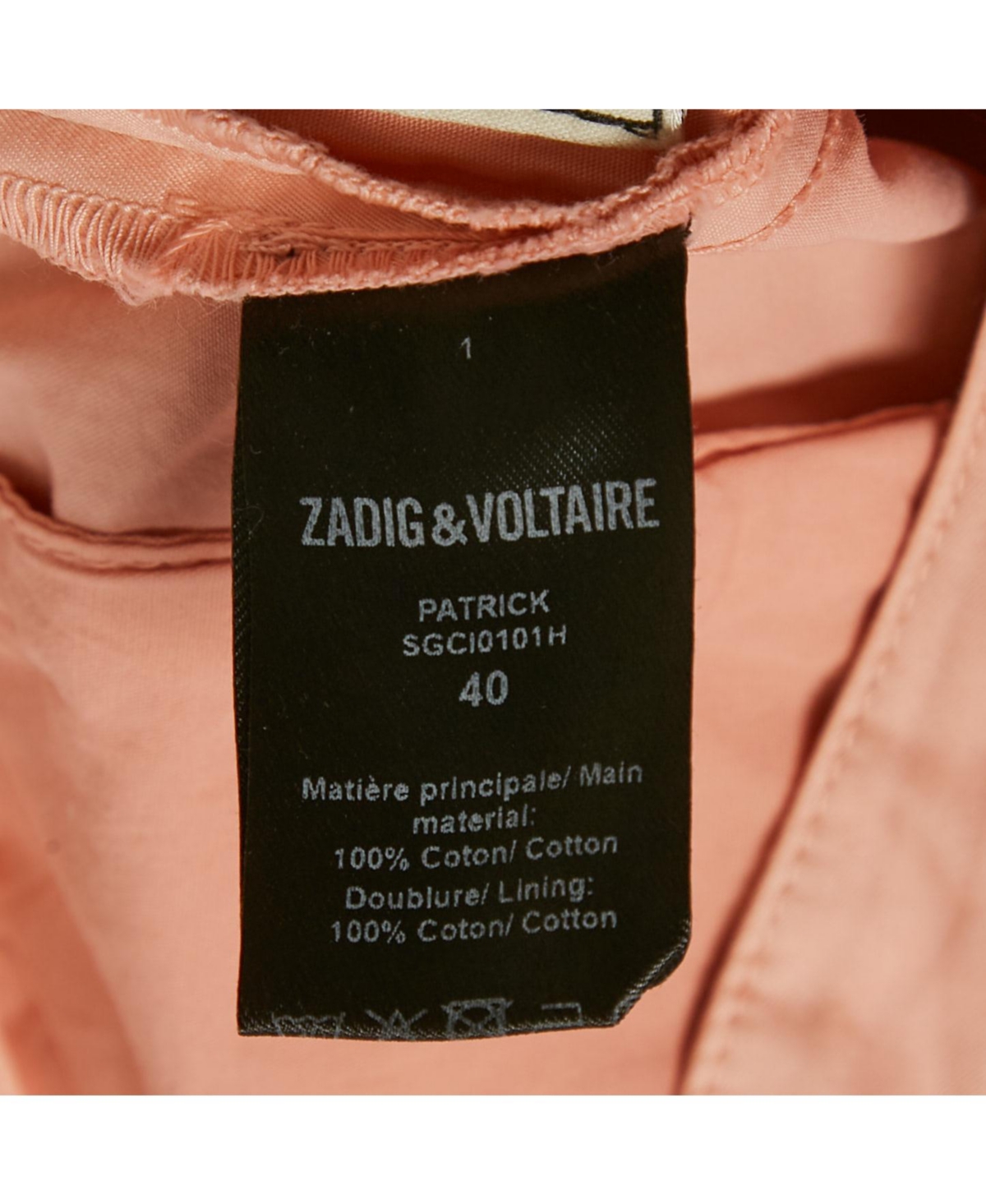 Pre-Owned Zadig & Voltaire Men's Cotton Patrick Chino Trousers