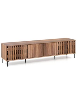 Mid-Century TV Stand with 4 Storage Cabinets for Living Room