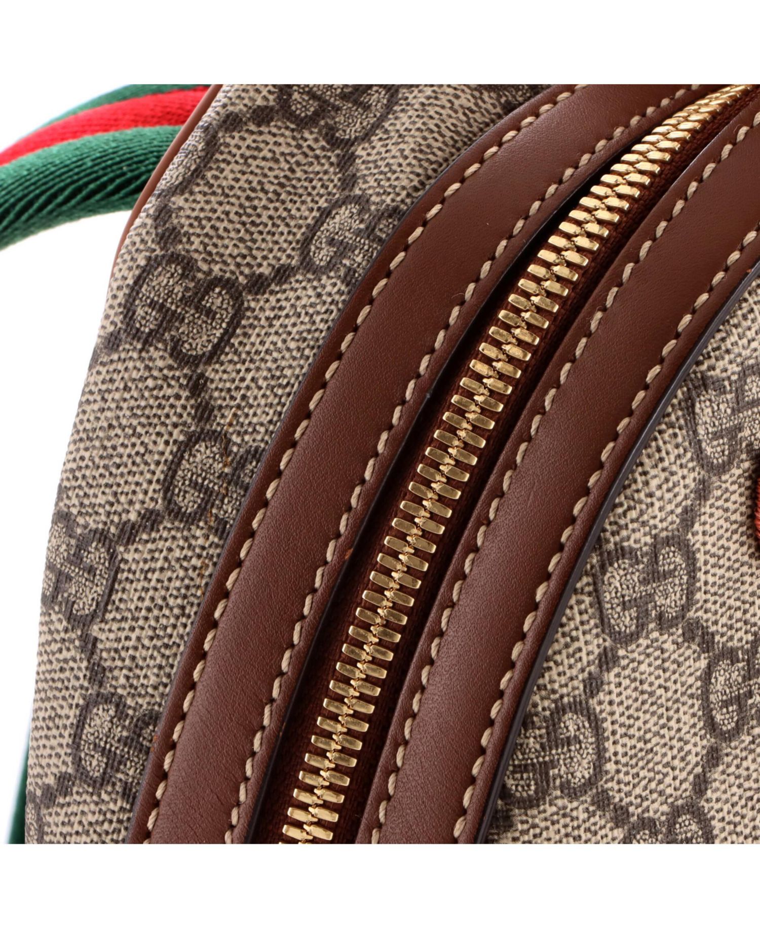 Small Zip Pocket Backpack Embroidered GG Coated Canvas
