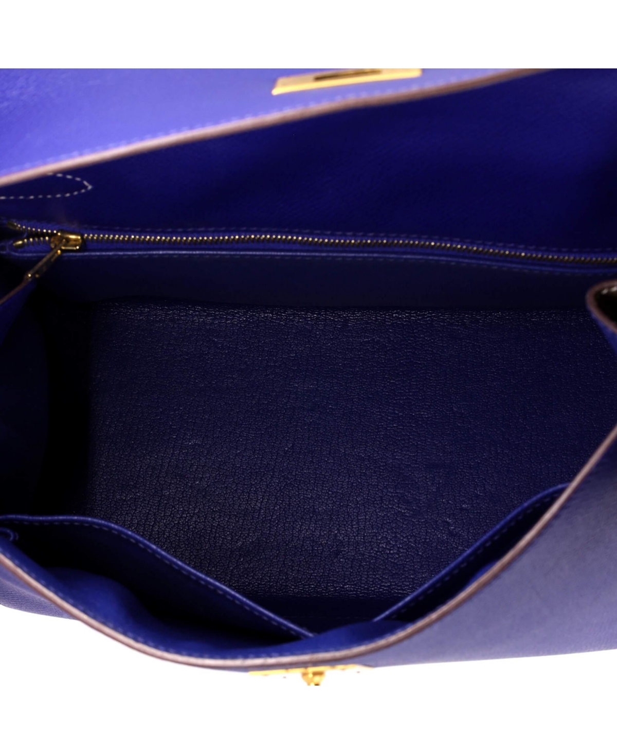 Pre-Owned HERMES Kelly 28 Handbag Bicolor Epsom with Brushed Gold Hardware