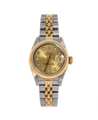 Oyster Perpetual Datejust Automatic Watch in Stainless Steel and Gold with Diamond Markers 26mm