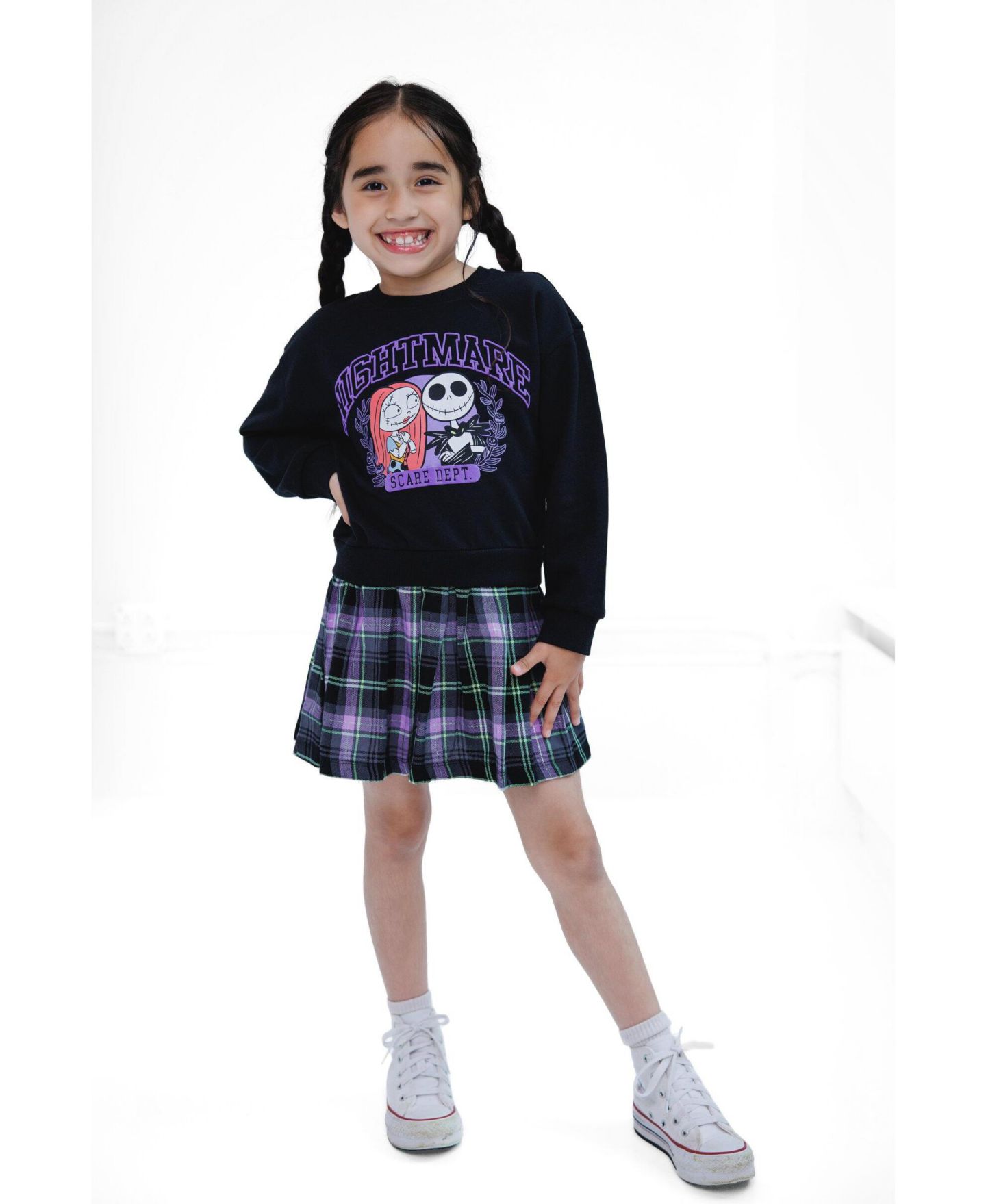 Платье Nightmare Before Christmas Fleece Plaid Dress для девочек-малышей, цвет: Фиолетовый — фото 3