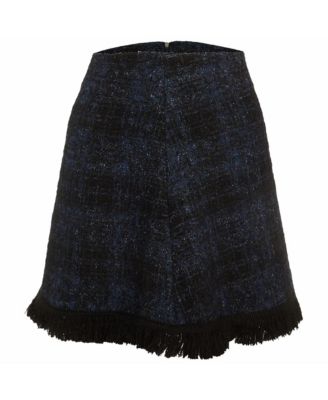 Women's Tweed Fringed Mini Skirt