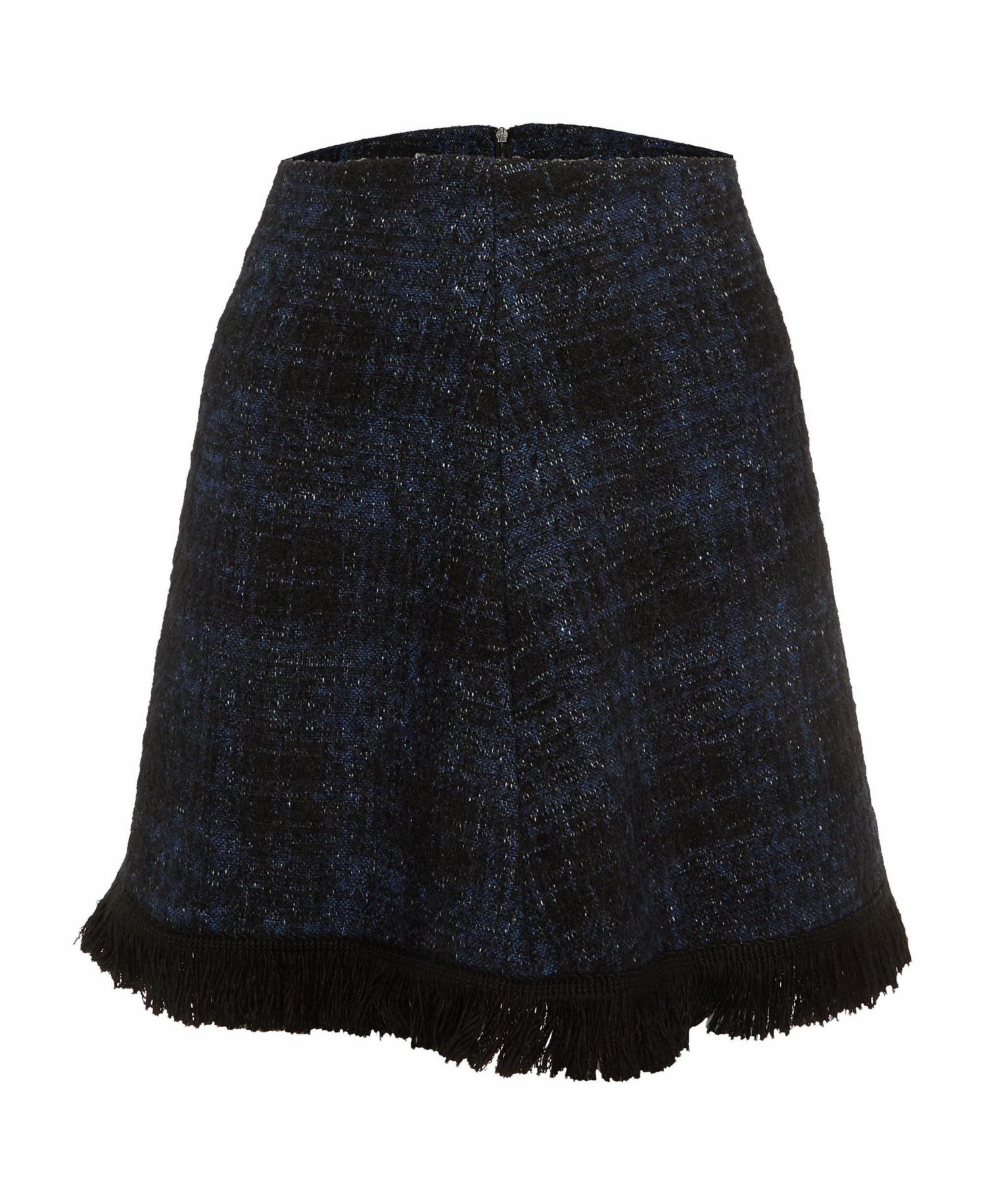 Women's Tweed Fringed Mini Skirt