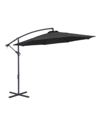 10feet Patio Offset Umbrella Outdoor Hanging Umbrellas with Steel Frame and Angle Adjustment