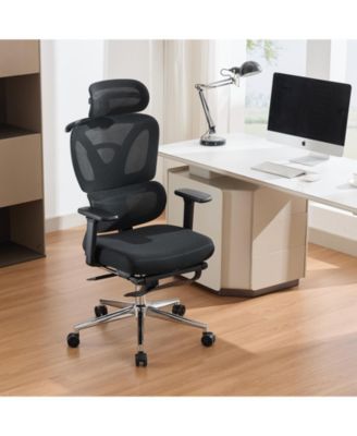 Ergonomic Office Chair with Adjustable Headrest, Lumbar Support, 3D Armrests, and Retractable Footrest