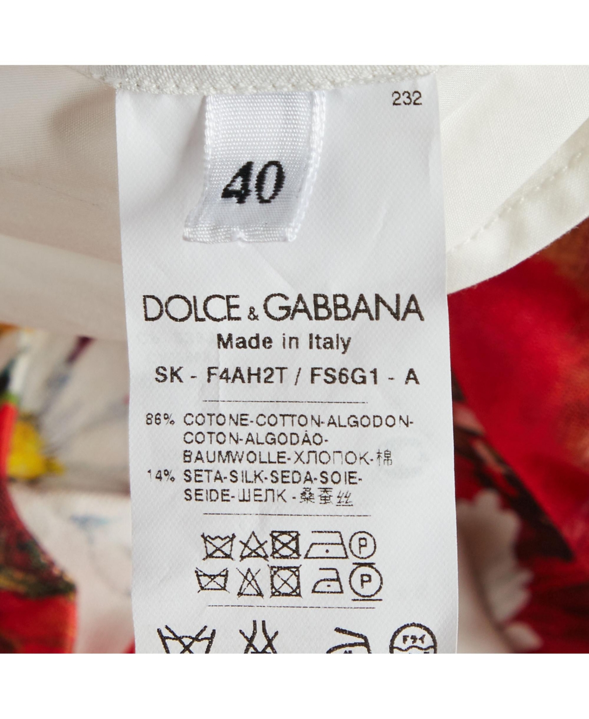 Pre-Owned Dolce & Gabbana Women's Floral Printed Cotton And Silk Pleated Skirt