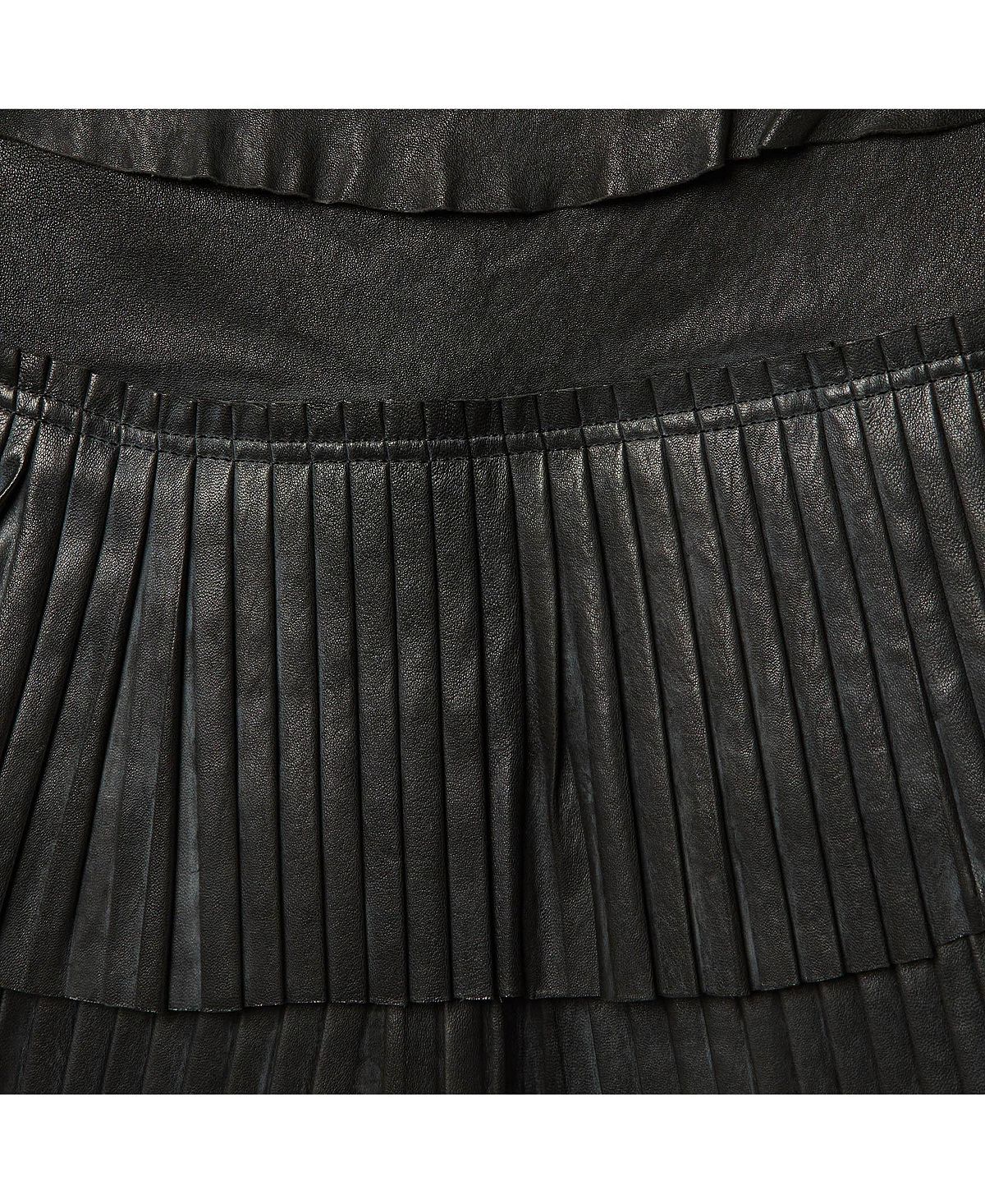 Pre-Owned Isabel Marant Women's Leather Pleated Tiered Mini Skirt view 3 — MAYCSS fashion products