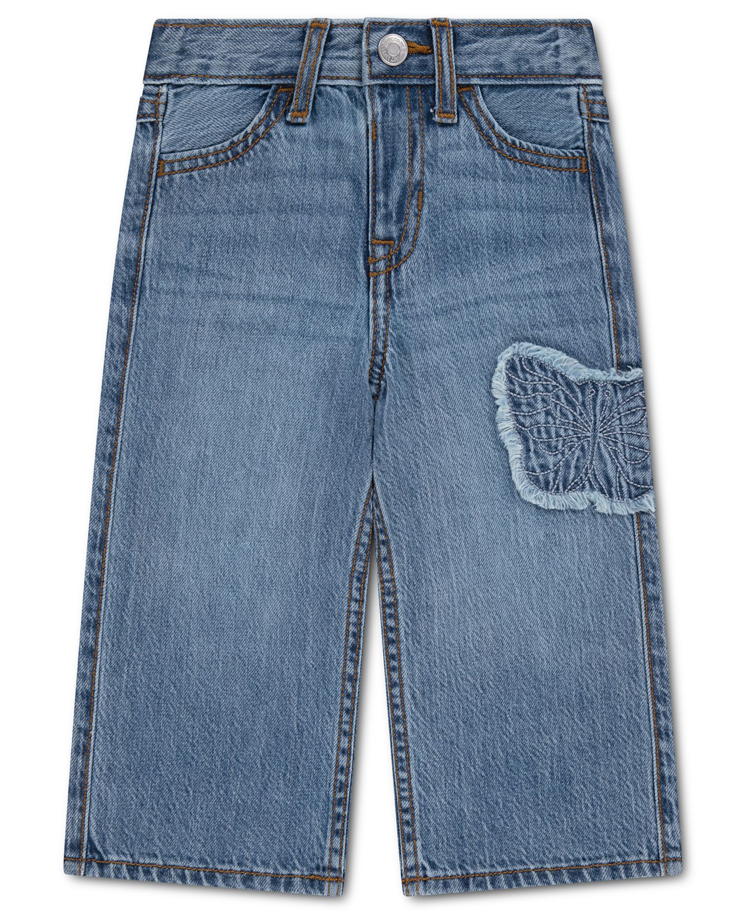 Baby Girls' Butterfly Low Rise Baggy Jeans