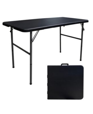 Folding Table 4ft Heavy Duty Plastic Indoor Outdoor Portable Square Card Picnic Party Camping Handle