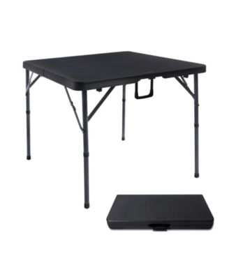 Square Folding Table Portable HDPE Plastic Indoor Outdoor Picnic Camping Party Dining Utility Heavy Duty Carrying Handle