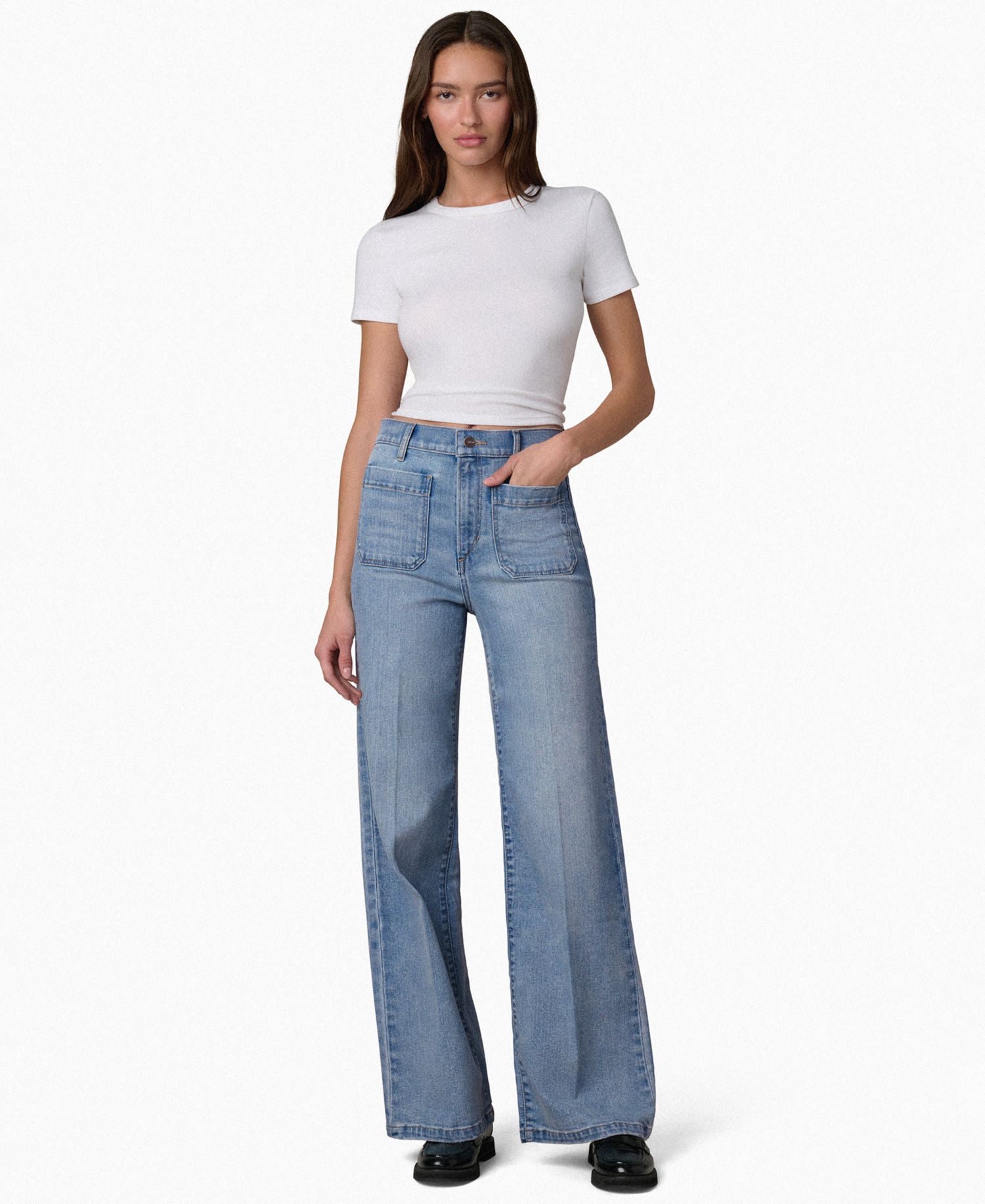 Women's The Mia Patch Pocket High-Rise Wide Jeans