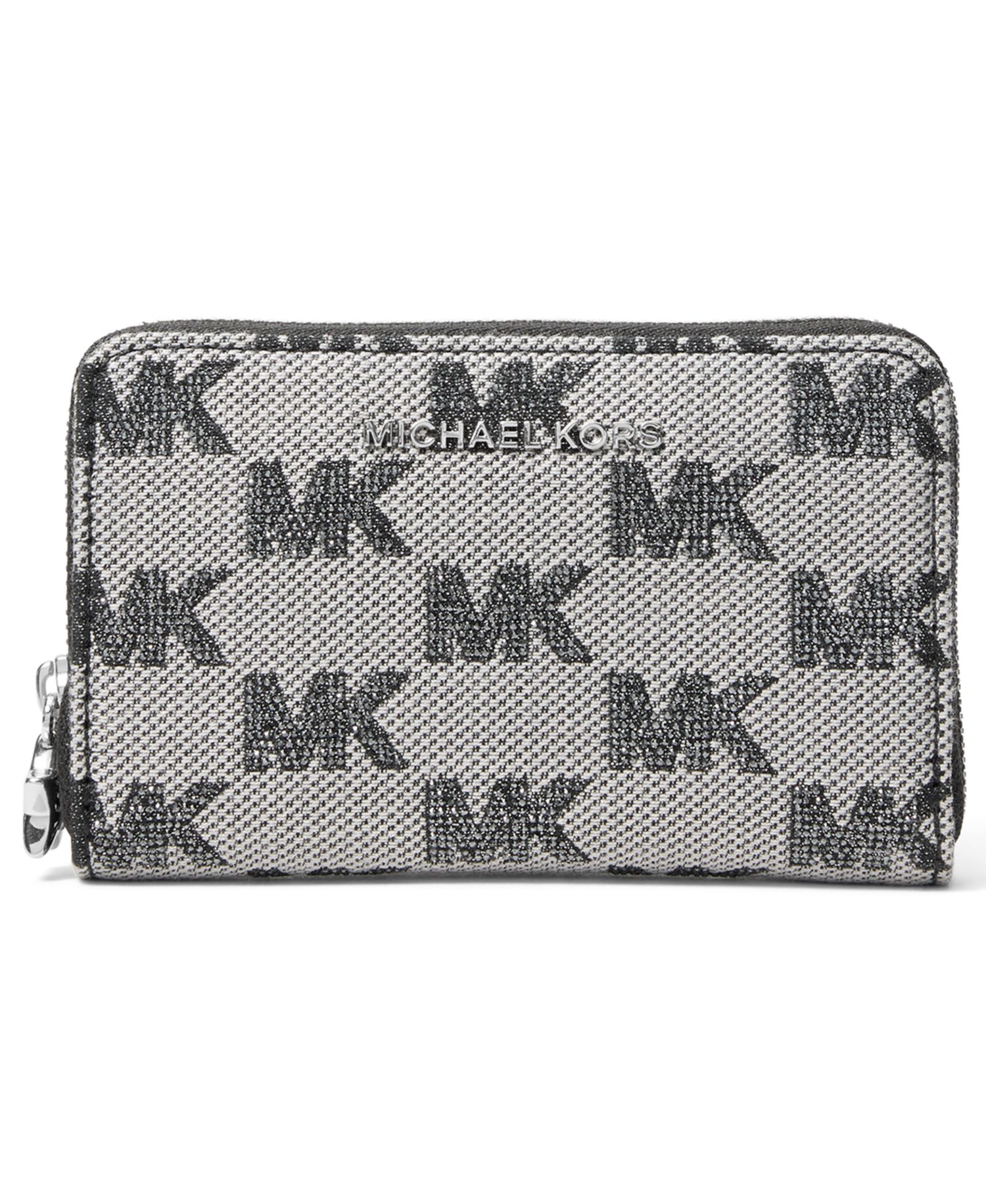 Silver-Tone Hardware Compact Card Case Wallet