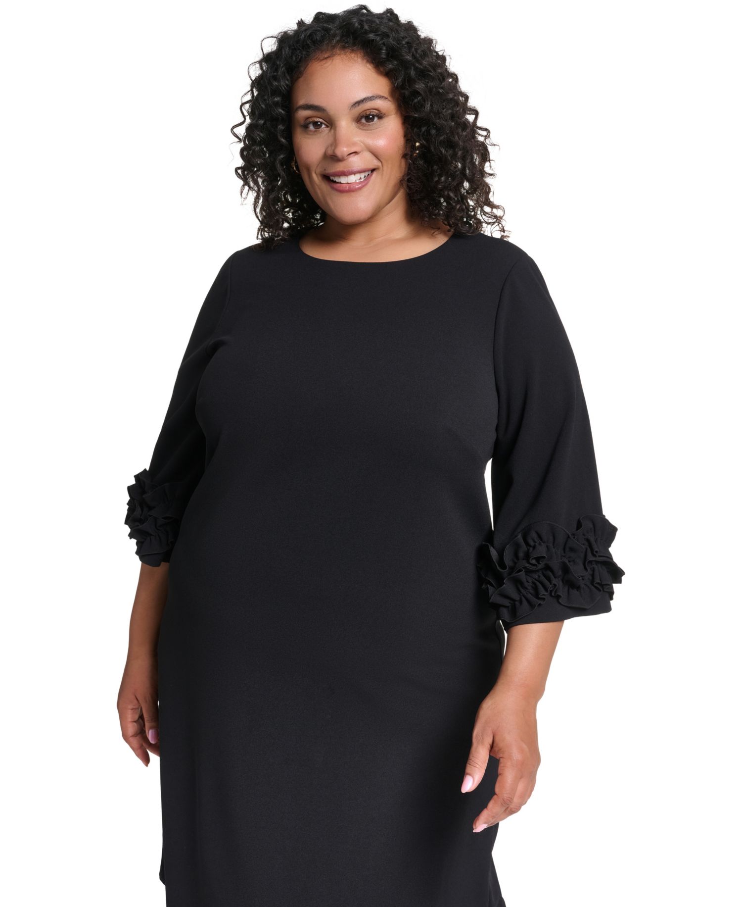 Plus Crew Neck Shift Dress
