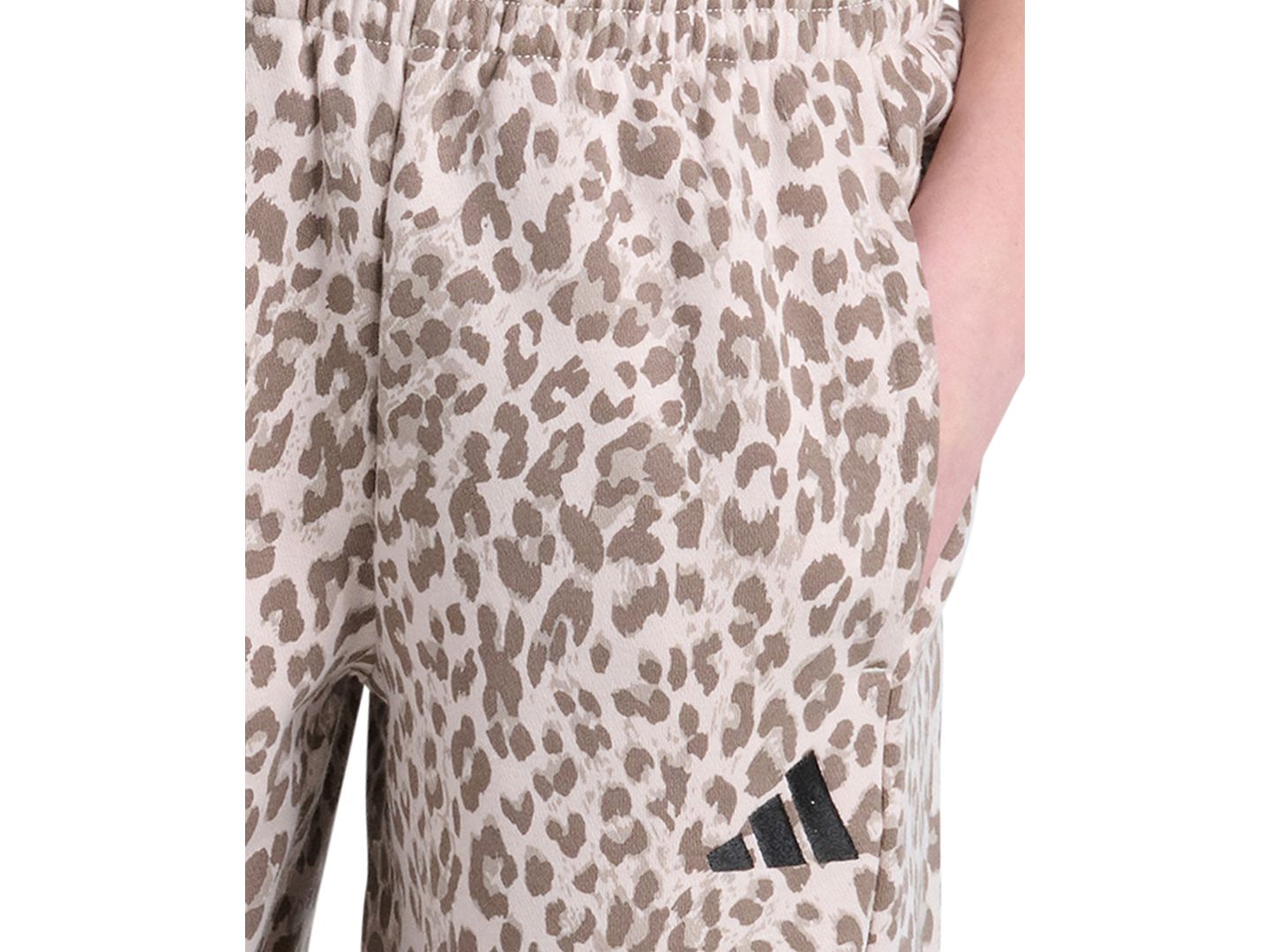 Брюки adidas Elastic Waistband Printed Barrel Leg Pants для девочек, цвет: Льняной — фото 4