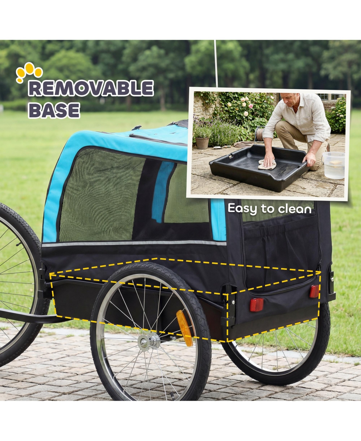 Ruie Dog Bike Trailer Pet Bicycle Carrier with 20 in Air Tires