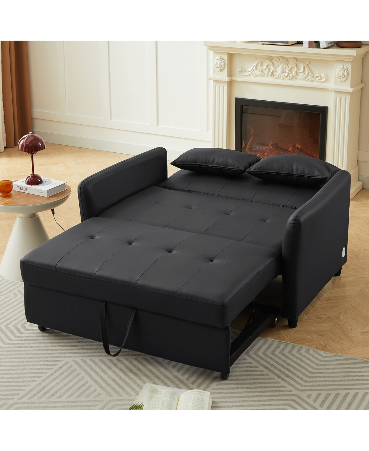 Streamdale Furniture Orisfur 51.57" Convertible Sleeper Bed and Adjustable Armchair with Usb