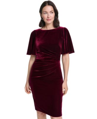 Jessica Howard Womens Boat Neck Velvet Dress