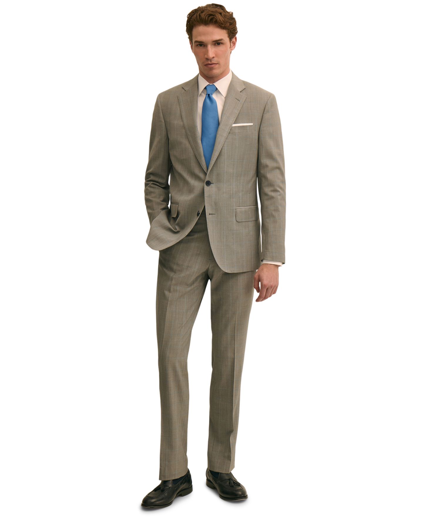 Brooks Brothers Men Classic-Fit Wool Blend Suit Separates, цвет: Серый — фото 1
