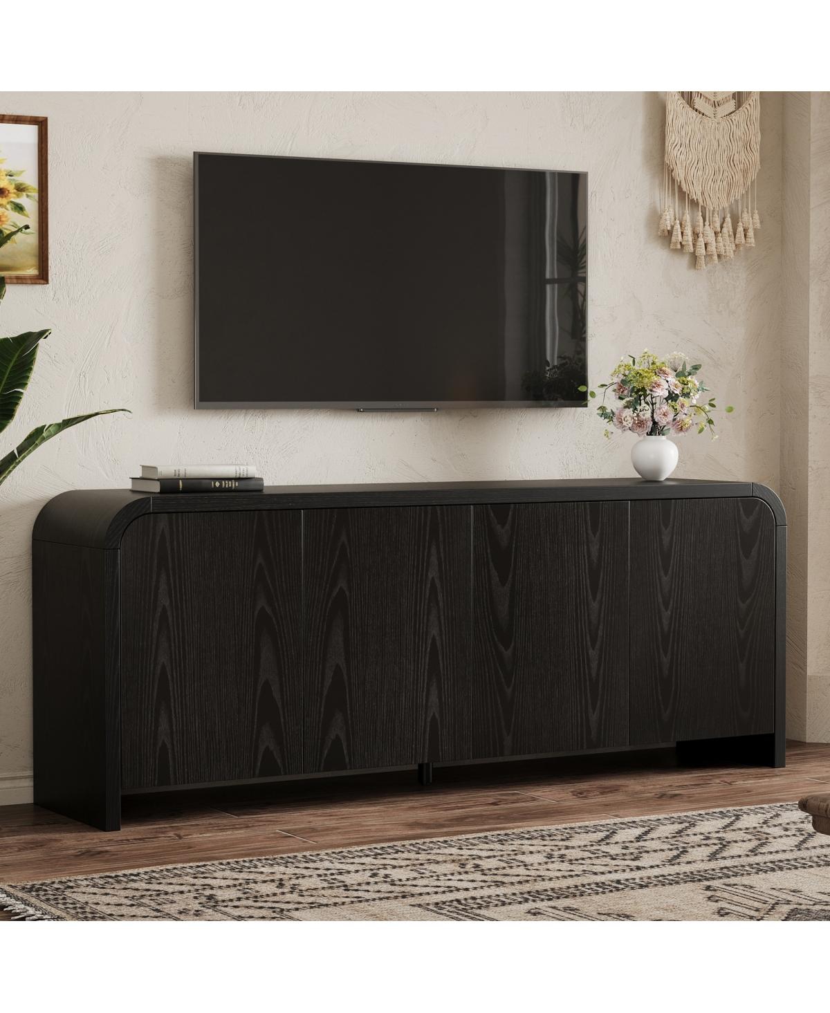 Streamdale Furniture Farmhouse Curved Edge Tv Stand for TVs up to 70"