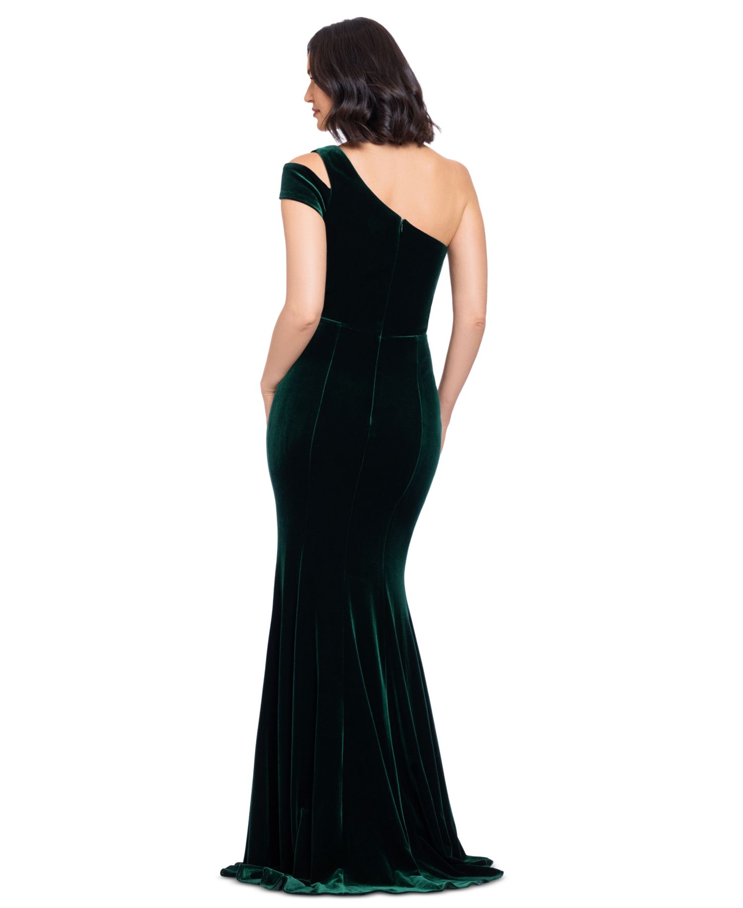 Women's One-Shoulder Velvet Mermaid Gown